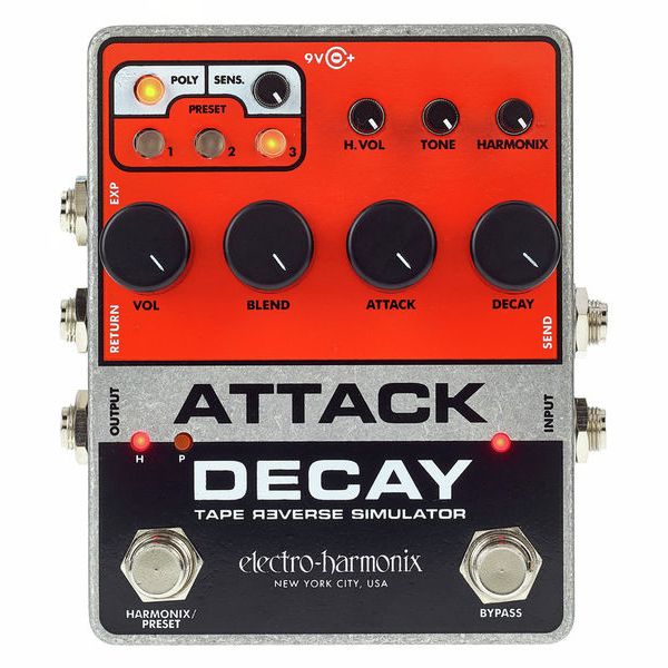 Electro Harmonix Attack Decay Tape Reverse Simulator Pedal Para Guitarra