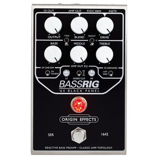 Origin Effects Bassrig ’64 Black Panel Bass Overdrive & Preamp Pedal Para Contrabaixo