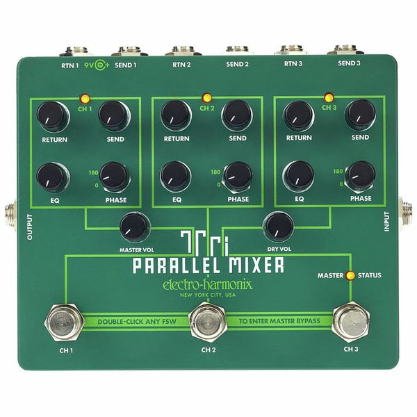 Electro Harmonix Tri Parallel Mixer Pedal Para Guitarra E Contrabaixo