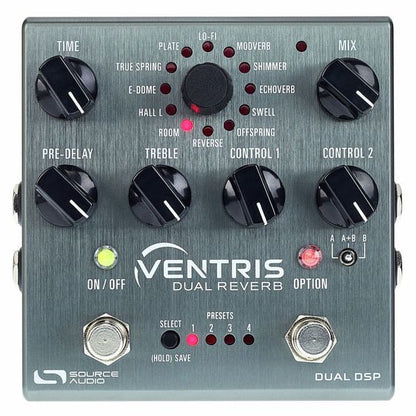 Ventris Dual Reverb Pedal Para Guitarra