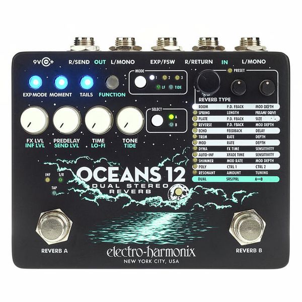 Electro Harmonix Oceans 12 Dual Stereo Reverb