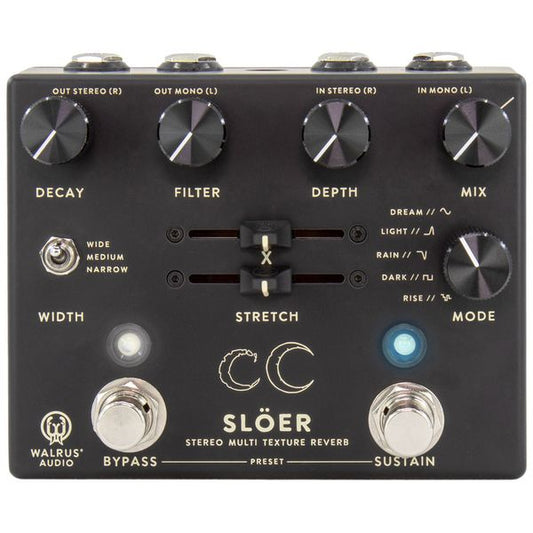 Slöer Ambient Reverb Black Pedal Para Guitarra