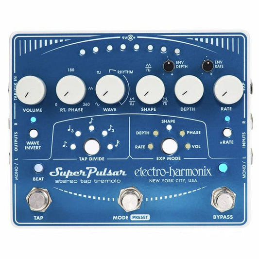 Electro Harmonix Super Pulsar Stereo Tap Tremolo Pedal Para Guitarra